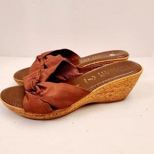 Italian Shoemaker Italy cork wedge slip on sandals
